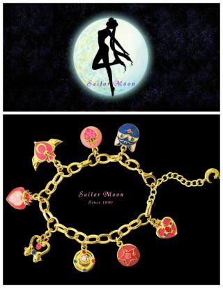 Sailor Moon 20th Anniversary 18k Gold Plate Bracelet In Gift Box.