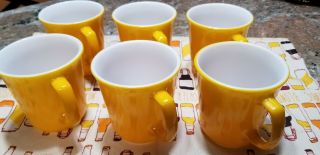 6 Vintage Pyrex Yellow Coffee Mug Cup 70 