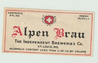 The Independent Breweries Co.  Alpen Brau St.  Louis,  Mo