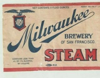 Milwaukee Brewery Of San Francisco Steam Beer San Francisco,  Calf