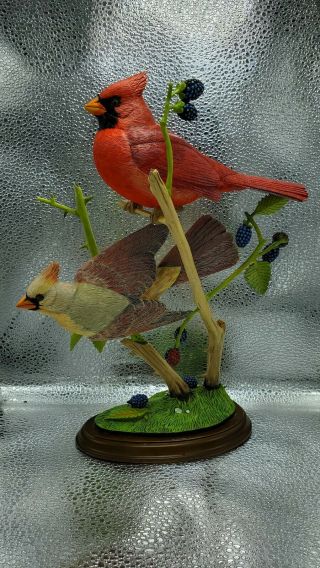 Danbury " Spring Outing " Cardinal Songbirds Figurine Jeff Rechin
