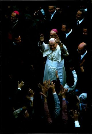 Vintage Photograph Of Pope John Paul Ii Blesses The Crowd After Arrives At Polan