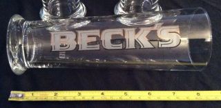 6 Beck ' s 0.  4 Liter Signature Tall Beer Bier Glass Man cave Bar Pilsner 2