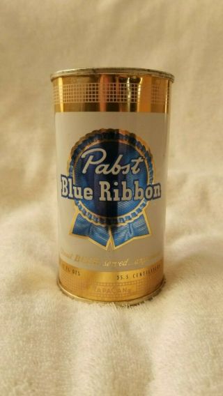 Pabst Blue Ribbon Beer Flat Top Steel Can Gold White Blue Tapacan Milwaukee