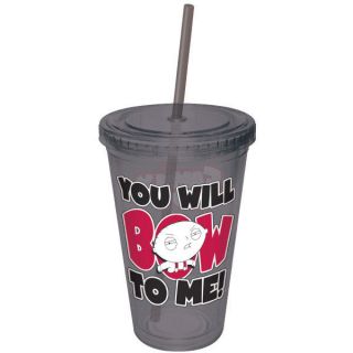 The Family Guy,  Stewie You Will Bow To Me Plastic Travel Cup With Straw