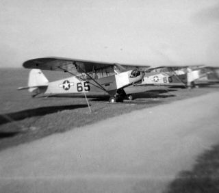 Vtg 1940 Ww2 - Era Photo Film Negative Military Aaf Aircraft Piper L - 4 Usaf 2.  12