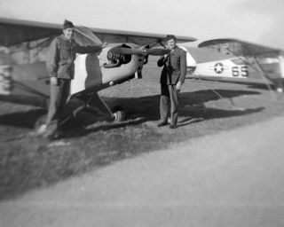 Vtg 1940 Ww2 - Era Photo Film Negative Military Aaf Aircraft Piper L - 4 Usaf 2.  11