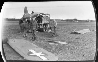 Vtg 1940 WW2 - Era PHOTO Film NEGATIVE Army AAF Aircraft STINSON L - 5 Z 7336 2.  4 2