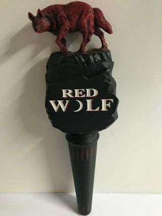 Red Wolf Beer Tap Handle Rare Figural Wolf