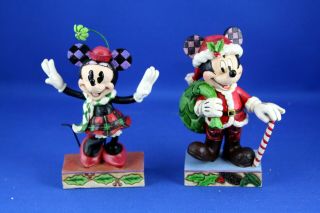 Disney Tradition Jim Shore Figures Enesco Holiday Cheer For All & Merry Minnie