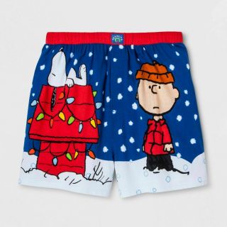 Snoopy Peanuts Christmas Boxer Shorts Large Just Chillin 