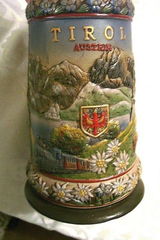 Germany,  German,  0.  9l Beer,  Bier Stein,  Mug.  Tirol Austria.  Edelweiss.  E.  H.  G