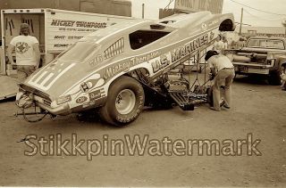 1970s Photo Negative Drag Racing Funny Car Mickey Thompson Race Track Quad City