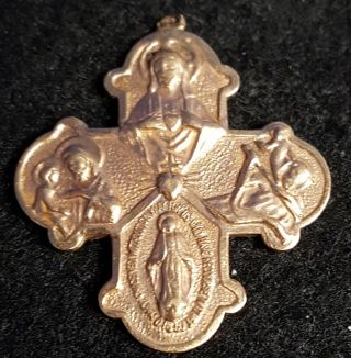 Old 10k Gold Creed " I Am A Catholic Please Call A Priest " Cross Pendant Charm