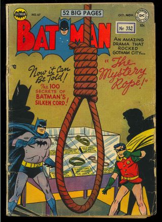 Batman 67 (glue) Pre - Code Golden Age Joker Story Dc Comic 1951 App.  Gd