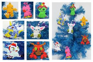 Anime Classic Digimon 6 Piece Christmas Ornament Set W Agumon & Friends -