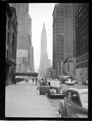 Vtg 1950 Orig Photo Film Negative York City Nyc Manhattan 34th Buildings 3