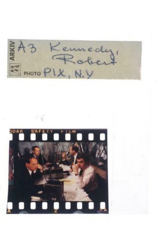 35mm Slide Of Robert F.  Kennedy Gathered With Other People In A Meeting.