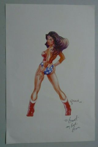 Wonder Woman By Bennett Pisek Commission Art 11x17 (2006)