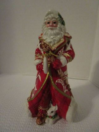 Fitz And Floyd 2007 Town & Country 5.  5 " Porcelain Santa Bell Ltd.  Ed.  Christmas