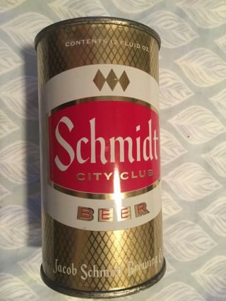 Schmidt’s City Club By Schmidt Brewing St.  Paul,  Mn Flat Top Steel Beer Can