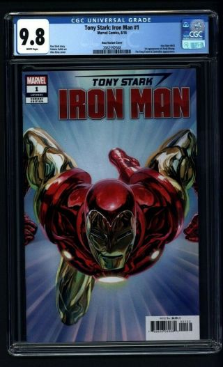 Tony Stark Iron Man 1 Cgc 9.  8 Alex Ross Variant Cover Incentive Edition 1:50