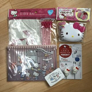 Daiso Hello Kitty Earphones Case / Slider Bags / Pouch / Cable Protector Free/s