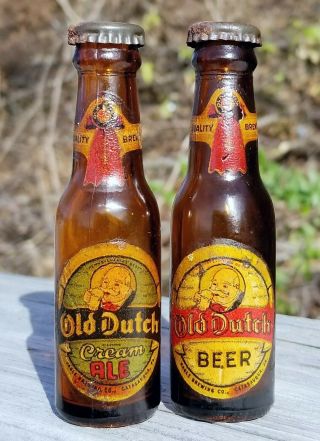 Old Dutch Cream Ale Beer Bottle Salt Pepper Shakers Eagle Brewing Catasauqua Pa