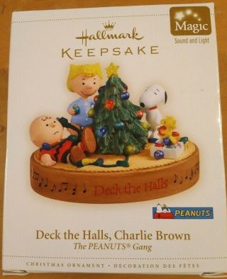 Hallmark Keepsake Ornament Deck The Halls,  Charlie Brown Magic Sound Light