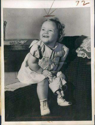 1942 Photo Linda Peterson Toddler Girl Baby War Bond Poster Cute Child