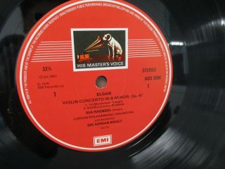 ASD 3598 UK STEREO - IDA HAENDEL - Elgar Violin Concerto BOULT LPO LP EX, 2