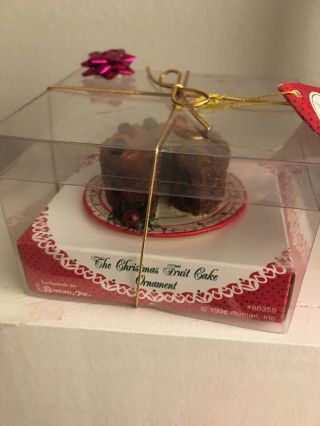 Vintage Christmas Ornament Fruit Cake Holiday Roman Inc 1999 Nip