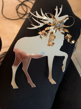 Department 56 Winter In The Wild Reindeer Deer Silver Tone Christmas Ornament