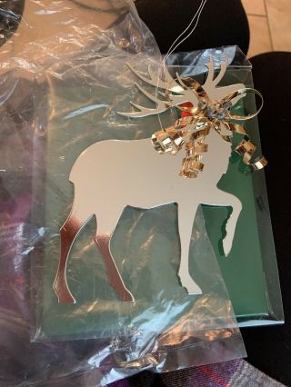 Department 56 Winter In The Wild REINDEER Deer Silver Tone Christmas Ornament 2