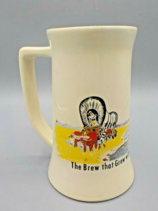 Vintage 1960 ' s Schmidt Beer Ceramic Mug 12 0z Stein Train Wagon Blake Specialty 2