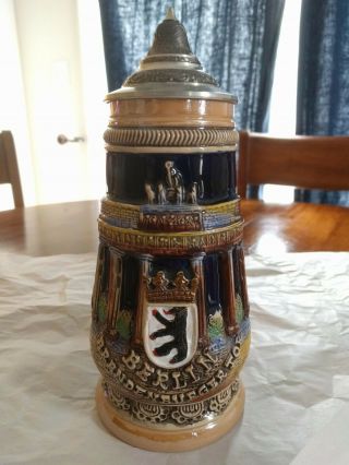 Vintage German 0.  5l Beer Stein No.  160 Berlin By King W/tag - Limited Edition