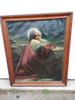 19thc Jesus Christ In Garden Fall River Ma Church Oil Painting Stations Of Cross