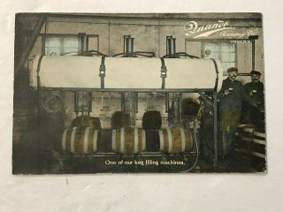 1907 - 10 Quandt Brewing Company Beer Factory Keg Filling Machine Troy Ny Postcard