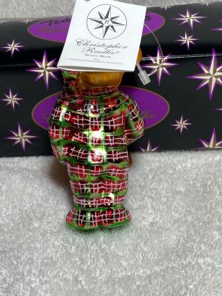Vintage Christopher Radko Christmas Teddy Bear Ornament Scotty Pjs Tags 3