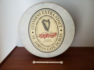 Guinness Extra Stout Bodhran Drum 18 " Waltons 1922 Goatskin & Birch Ireland