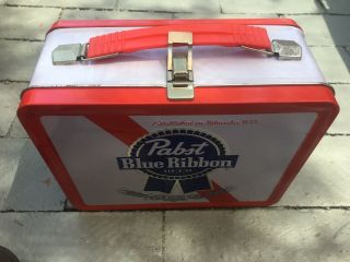 Vintage Pabst Blue Ribbon Lunch Box With Thermos