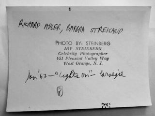PHOTO by IRV STEINBERG BARBRA STREISAND 1963 2