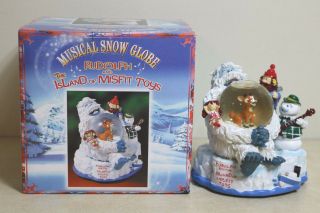Rudolph The Red Nosed Reindeer Island Of Misfit Toys Musical Snow Globe