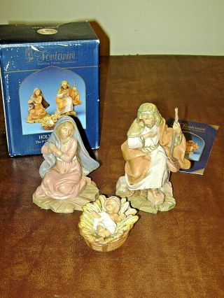 4 Pc Fontanini Nativity Mary Joseph Jesus Manger Mib Holy Family 5 " Centennial
