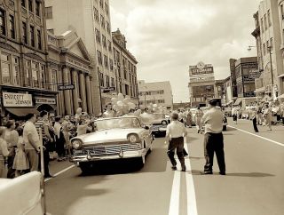 1950s Photo Negative Car Street Scene Stegmaier Beer Clock Sign Scranton Pa