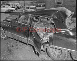 1950s Buick Roadmaster Car Accident Wreck 4x5 Photo Negative Vermont Totaled 6