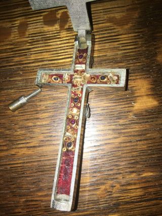 Reliquary Cross Of Jesus With 12 Relics Crucifix Relicario Reliquie Cruz Silver?
