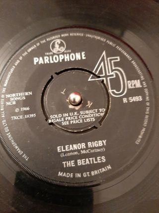 The Beatles ‎– Eleanor Rigby / Yellow Submarine Vinyl 7 " Single R 5493 1st Press