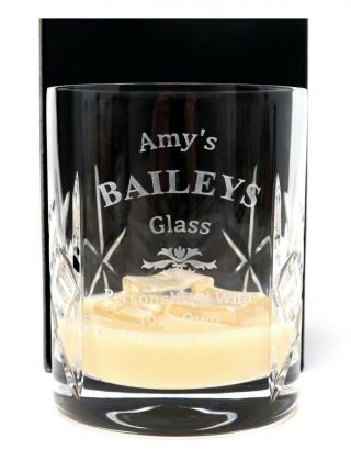 Personalised Baileys Crystal Glass Tumbler Gift Birthday/dad/mum/christmas/nanny
