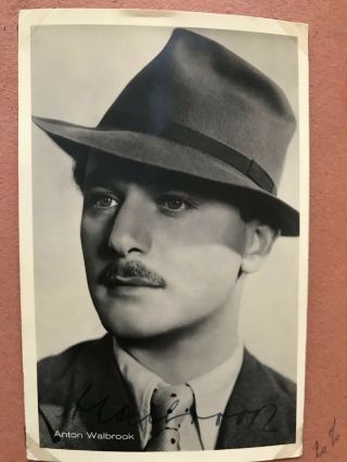 Authentic Anton Walbrook Signed In Person Autograph On B&w Photo 14cm X 9